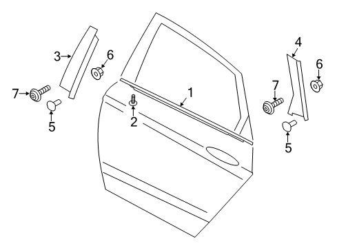 2019 Ford SSV Plug-In Hybrid Exterior Trim - Rear Door Diagram