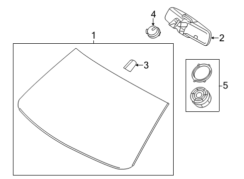 2011 Ford Taurus Windshield Glass Diagram for BG1Z-5403100-B