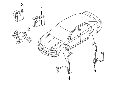 2007 Mercury Milan ABS Components Diagram