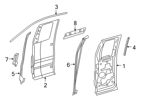 2005 Ford F-150 Rear Door Diagram