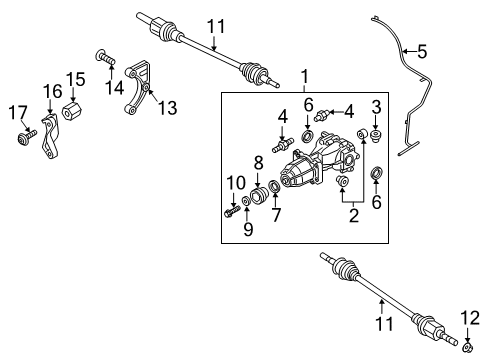 2015 Ford Edge Axle & Differential - Rear Diagram