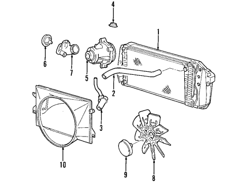 2005 Ford Expedition Cooling System, Radiator, Water Pump, Cooling Fan Diagram 2 - Thumbnail