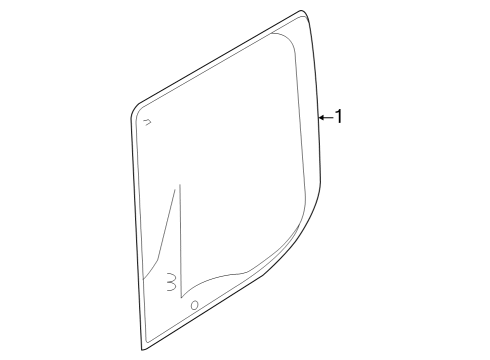 2023 Ford E-Transit Glass & Hardware - Back Door Diagram