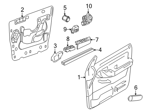 2009 Mercury Mountaineer Panel Assembly - Door Trim Diagram for 8L9Z-7823942-GA