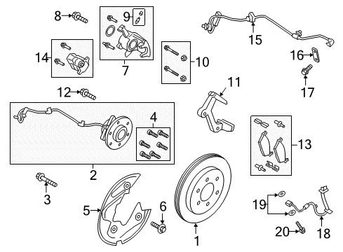 2022 Lincoln Navigator Wheel Hub Assembly Diagram for JL1Z-1109-C