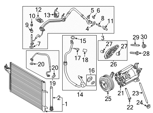 2015 Ford Escape A/C Condenser, Compressor & Lines Diagram 3 - Thumbnail