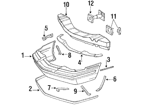 1994 Lincoln Continental Bumper Assembly Front Diagram for F4OY17D957A