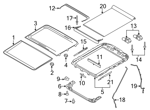 2019 Ford F-350 Super Duty Sunroof Diagram