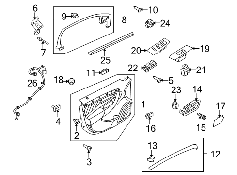 2015 Ford Police Interceptor Sedan Applique - Door Trim Panel Diagram for DG1Z-54239A01-DA