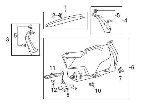 2017 Lincoln MKC Moulding Diagram for EJ7Z-7841308-AC