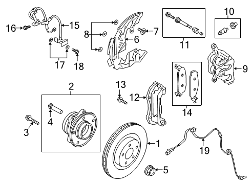 2023 Ford Police Interceptor Utility Front Brakes Diagram 1 - Thumbnail