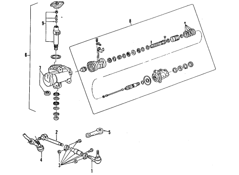 1992 Ford Explorer P/S Pump & Hoses, Steering Gear & Linkage Diagram