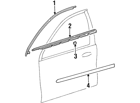 1996 Ford Taurus Weatherstrip Assembly - Door Window Diagram for 1F1Z-5421453-AA