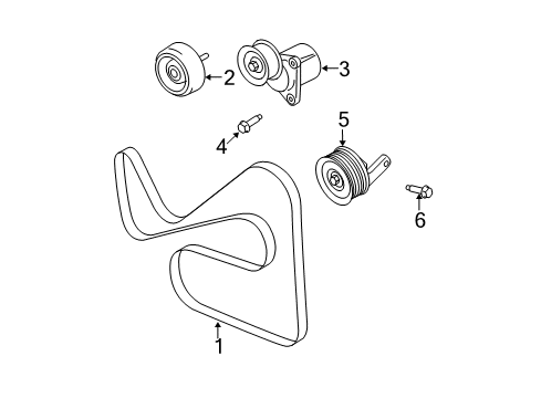 2009 Ford Escape Belts & Pulleys Diagram