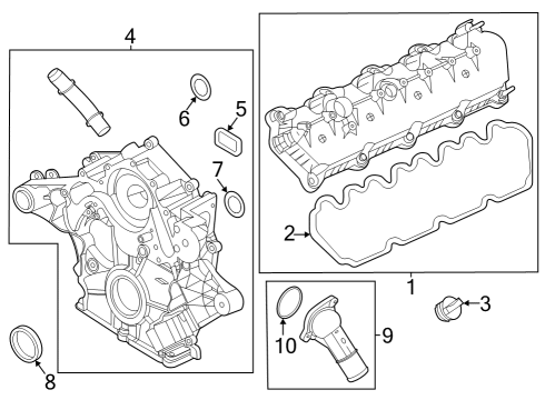 2023 Ford F-350 Super Duty Valve & Timing Covers Diagram