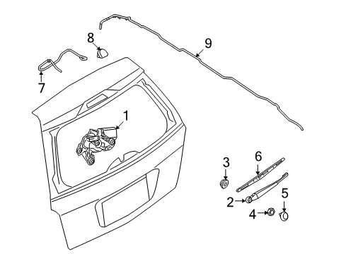 2008 Ford Taurus X Lift Gate - Wiper & Washer Components Diagram