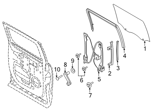 2017 Ford F-150 Rear Door - Glass & Hardware Diagram 1 - Thumbnail