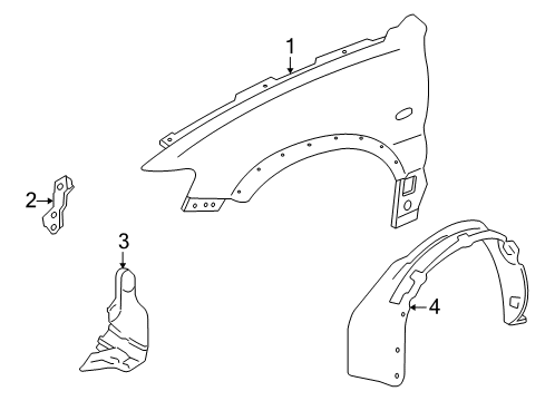 2007 Mercury Mariner Fender & Components Diagram