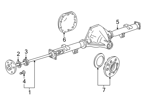 1999 Ford Expedition Axle Housing - Rear Diagram