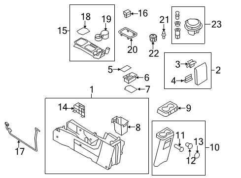 2008 Mercury Mariner Panel Assembly - Console Diagram for 8E6Z-78045A76-AA