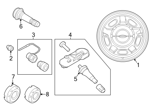 2023 Ford F-350 Super Duty Wheels Diagram 4 - Thumbnail