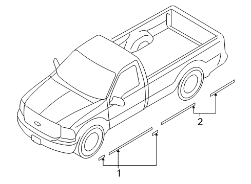 2008 Ford F-350 Super Duty Stripe Tape Diagram