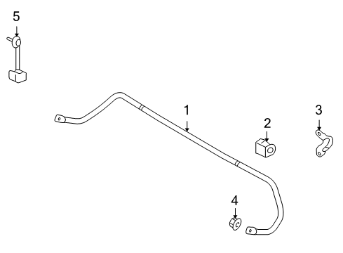 2007 Lincoln MKX Rear Suspension Components, Lower Control Arm, Upper Control Arm, Stabilizer Bar Diagram