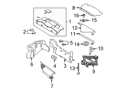 2007 Ford Mustang Interior Trim - Rear Body Diagram 2 - Thumbnail