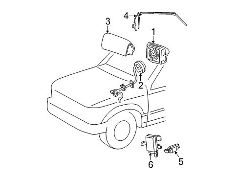 2002 Ford Explorer Sport Trac Sensor - Side Air Bag Diagram for YL2Z-14B345-AB