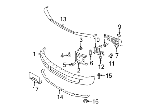 2008 Ford F-350 Super Duty Bracket - License Plate Diagram for 8C3Z-17A385-A