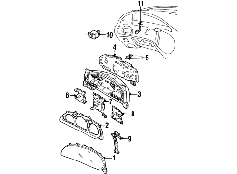 1997 Ford Taurus Tachometer Assembly Diagram for F8DZ17360AA