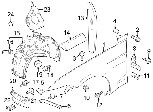 2024 Ford Mustang Fender & Components Diagram