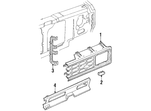 1985 Ford Bronco II Grille & Components Diagram