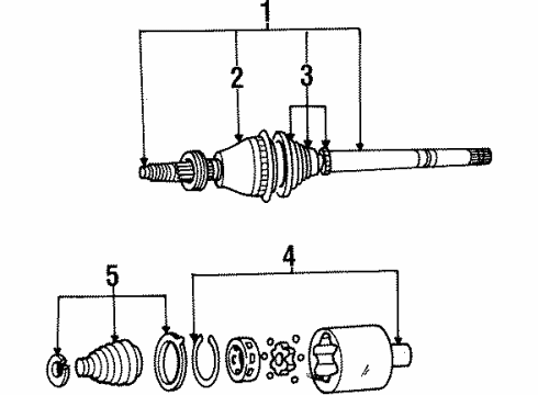 1999 Ford Windstar Joint & Stub Shaft Assembly Diagram for XF2Z3B436AA