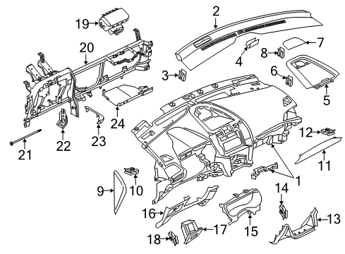 2020 Ford Edge MOULDING ASY - INSTRUMENT PANE Diagram for EM2Z-5804388-AF