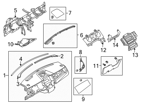 2012 Ford Taurus Cover Assembly Diagram for AG1Z-5404459-AA