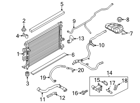 2016 Lincoln MKC Tank Assembly - Radiator Overflow Diagram for EJ7Z-8A080-B