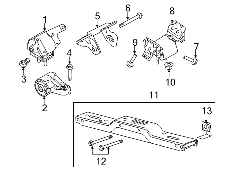 2012 Ford F-150 Engine & Trans Mounting Diagram