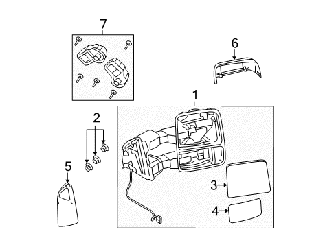 2009 Ford F-250 Super Duty Mirror Assy - Rear View Outer Diagram for 8C3Z-17682-MA