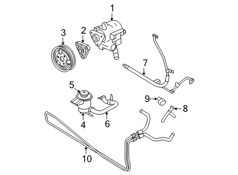 2009 Ford Mustang P/S Pump & Hoses, Steering Gear & Linkage Diagram 2 - Thumbnail