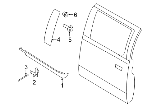 2022 Ford F-350 Super Duty Exterior Trim - Rear Door Diagram 2 - Thumbnail