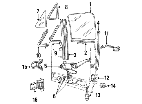 1991 Ford F-350 Lockset Complete Vehicle Diagram for F1TZ1521984A