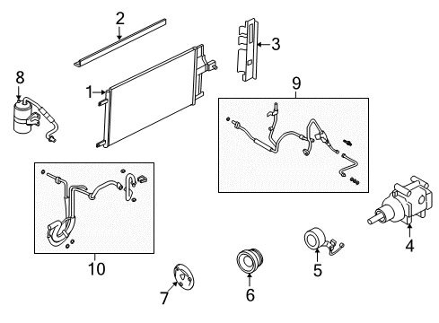 2006 Mercury Mariner A/C Condenser, Compressor & Lines Diagram 2 - Thumbnail