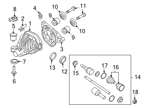 2007 Ford Explorer Sport Trac Axle Housing - Rear Diagram