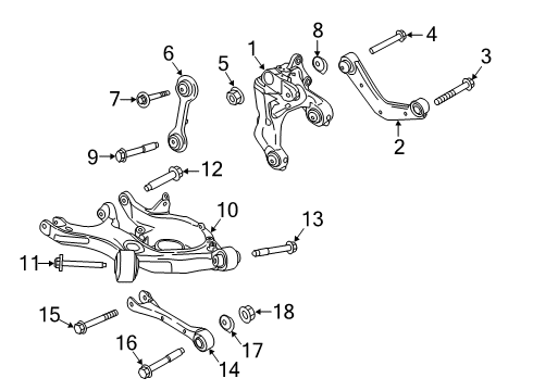 2023 Lincoln Nautilus Rear Suspension, Lower Control Arm, Upper Control Arm, Stabilizer Bar, Suspension Components Diagram