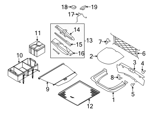 2019 Lincoln MKT Interior Trim - Rear Body Diagram