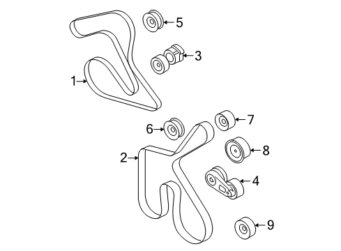 2008 Ford Mustang Belts & Pulleys Diagram