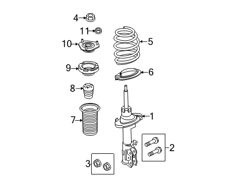 2013 Ford Fiesta Struts & Components - Front Diagram