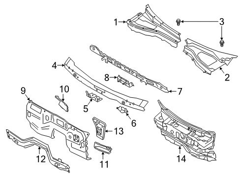 2022 Lincoln Aviator Cowl Diagram