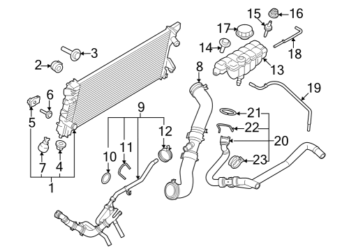 2023 Ford F-150 Radiator & Components Diagram